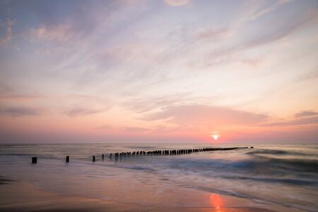 Colourful evening at the Baltic seaの写真素材