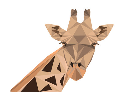 Abstract polygonal vector illustration. Portrait of giraffe.のイラスト素材