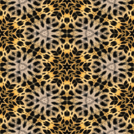 Abstract seamless background or texture geometric illustration based on leopard fur. Beautiful natural motive.の写真素材