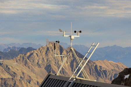 Meteo station in the mountains in Austria Alps.の写真素材