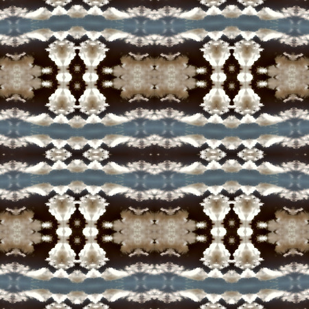 Seamless wallpaper tiles, pattern, background or texture. Based on blue sky and clouds.