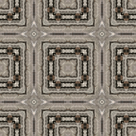 Kaleidoscope abstract background. Seamless pattern. Based on surface of old wooden beam.