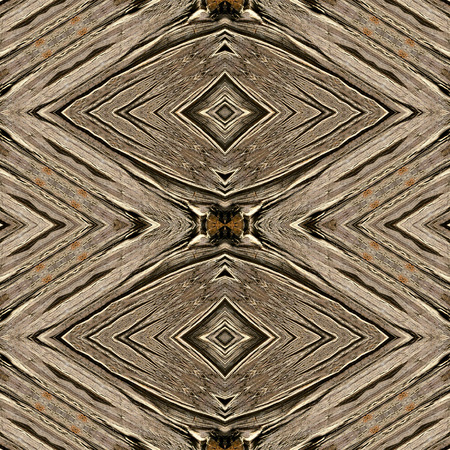 Kaleidoscope abstract background. Seamless pattern. Based on surface of old wooden beam.