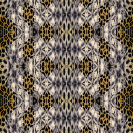 Kaleidoscope abstract background. Seamless pattern. Based on leopard fur.の写真素材