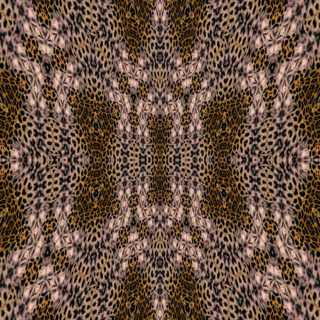 Kaleidoscope abstract background. Seamless pattern. Based on leopard fur.の写真素材