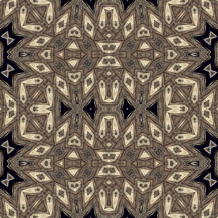 Kaleidoscope abstract background. Seamless pattern. Based on surface of old wooden beam.