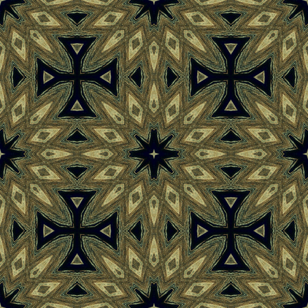 Kaleidoscope abstract background. Seamless pattern. Based on surface of old wooden beam.