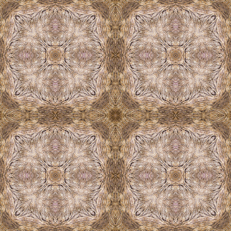 Kaleidoscope abstract background. Seamless pattern for background, prints, wallpapers, cloth, carpets, rugs. Based on fur of wild animal.の写真素材