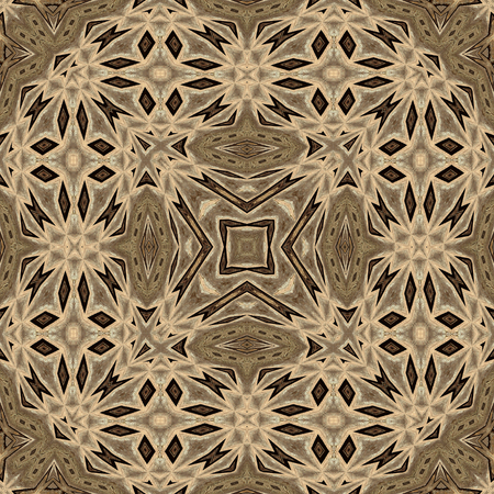Kaleidoscope abstract background. Seamless pattern. Based on surface of old wooden beam. Fantasy...