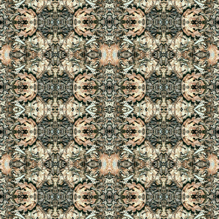 Rich royal seamless natural decoration or pattern. Made out of image of nature foliage in forest. For cloth, background, wallpaper, rug, carpet, design.の写真素材