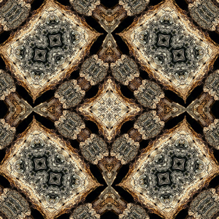 Natural wooden seamless texture or pattern, fantasy shapes out of bark of a tree. Background or wallpaper.の写真素材