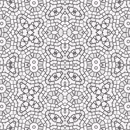 White texture wall seamless background or pattern. Stone pavement or cobblestones. History, fantasy or mystical shapes.  の写真素材