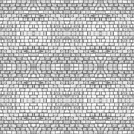 White texture wall seamless background or pattern. Stone pavement or cobblestones. History, fantasy or mystical shapes.  の写真素材