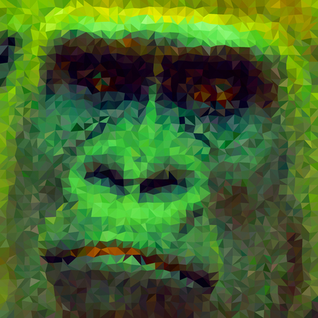 Low poly abstract portrait of gorillaのイラスト素材