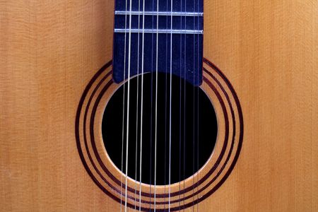 close-up of guitar