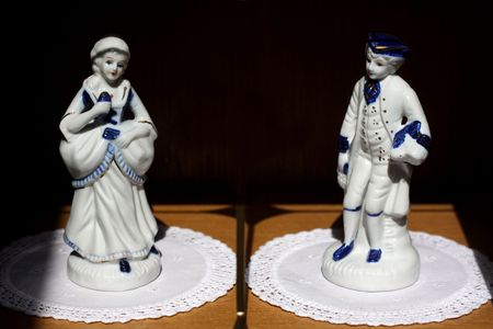 two pottery figuresの写真素材