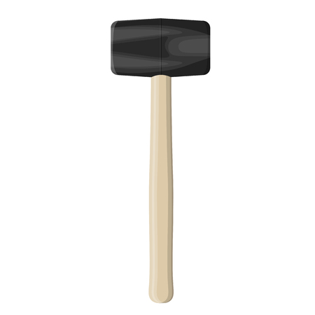 Rubber Mallet hammer, isolated on white background. illustrationの写真素材