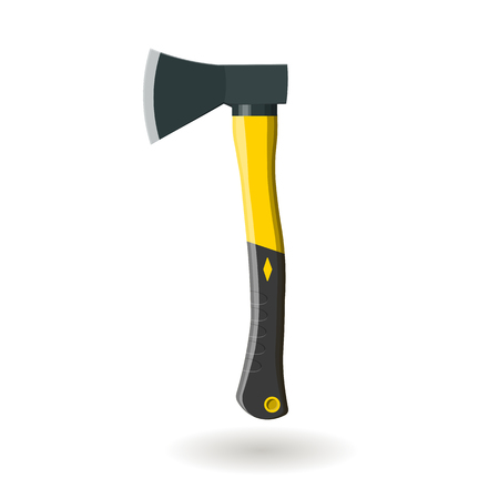 Yellow classic ax, isolated on white backgroundのイラスト素材
