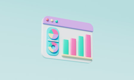 Business Chart Graph board Icon. 3D Rendering