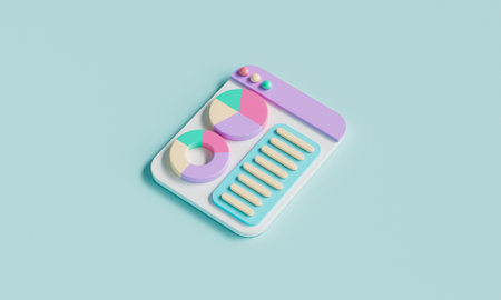 Business Chart Graph board Icon. 3D Rendering