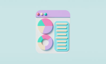 Business Chart Graph board Icon. 3D Renderingの写真素材