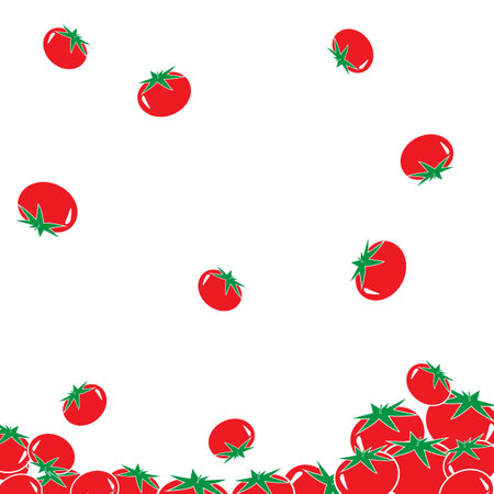 Seamless pattern with red tomatoes on white background. Vector illustration.のイラスト素材