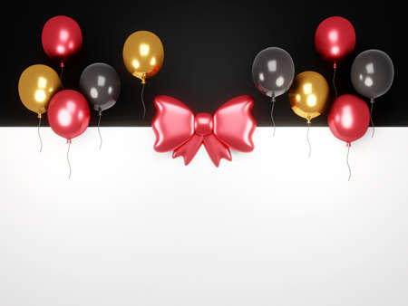 3D Rendering of Black Friday template background card for commercial. 3d render cartoon style.の写真素材