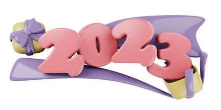 3D Render New Year gift box open with 2023 number. 3D Render illustration.