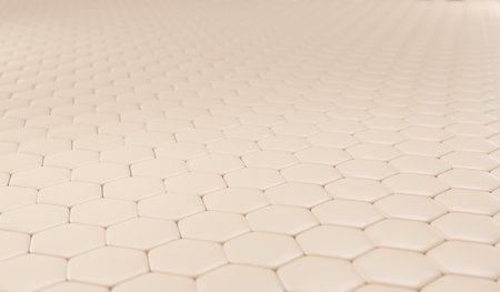 3d rendering of hexagon pattern closeup of clean perfect skin cell for cosmetic advertise. 3D Render illustration.の写真素材