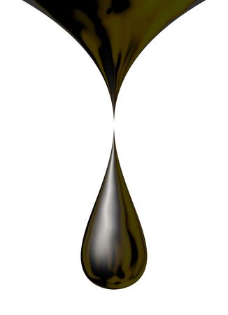 Shiny Drop of Crude Oil Isolated on Whiteの写真素材