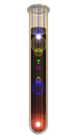 Creation in a testtube isolated on whiteの写真素材
