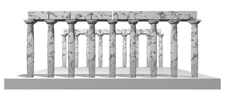 Beautiful Poseidon's Temple isolated on whiteの写真素材