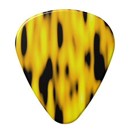 Perfect flame design guitar pick isolated on whiteの写真素材