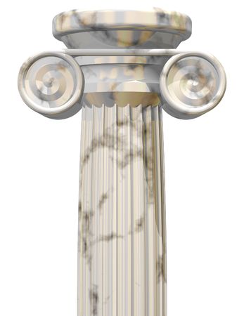 Beautiful marble pillar isolated on whiteの写真素材
