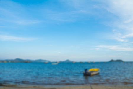 background blur of boat fishermanの写真素材