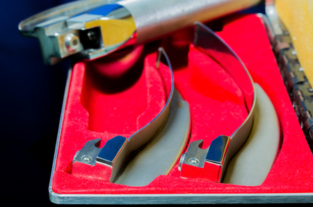 laryngoscope select focus blade and blur backgroundの写真素材