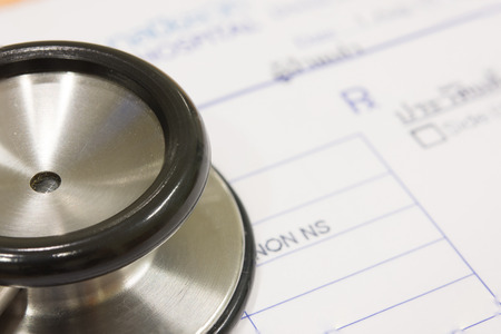 select focus of stethoscope on prescription