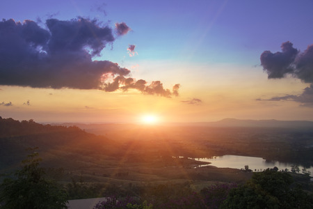 sunrise landscape natural Khao Kho Thailandの写真素材