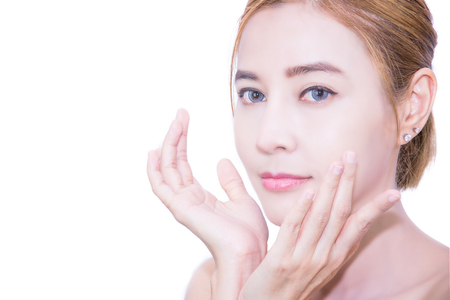 portrait asia women skincare close up isolated clipping pathの写真素材