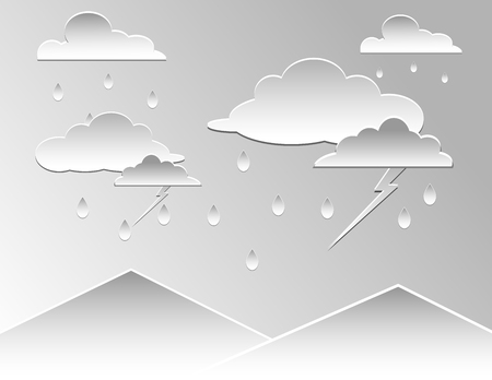 Raining and cloud natural rainy season wallpaper designのイラスト素材