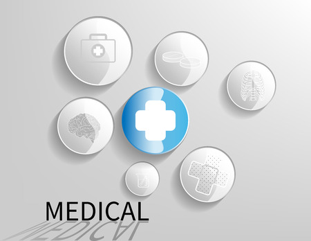Blue and gray circle healthcare conceptのイラスト素材