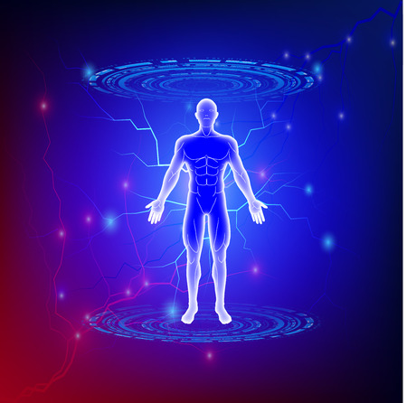 anatomy body male human concept graphic technologyのイラスト素材
