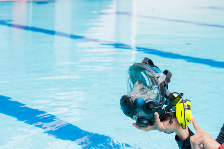 full face mask scuba diving equipment for diverの写真素材