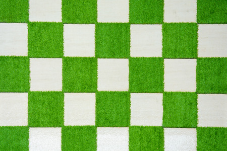top view checkers grass abstract background gardenの写真素材