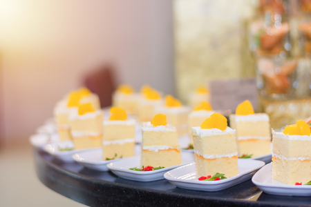 white sweet cake snack food blur backgroundの写真素材