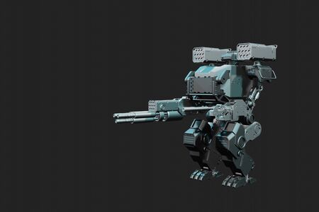 3d robot war two weapon future technologyの写真素材