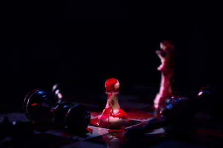 Chess board blood game concept of business ideas and competition and strategy ideas concepの写真素材