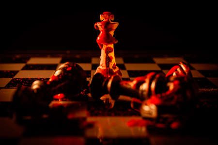 Chess board blood game concept of business ideas and competition and strategy ideas concepの写真素材
