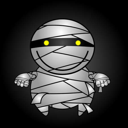 Vector of a friendly mummy walking to Halloween partyのイラスト素材