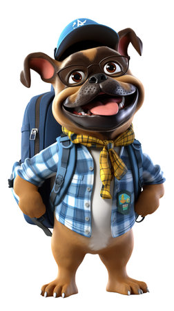 french bulldog concept back to school, Generation AI Illustrationの素材